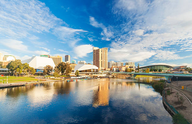 Adelaide CBD skyline with bustling streets and vibrant buildings