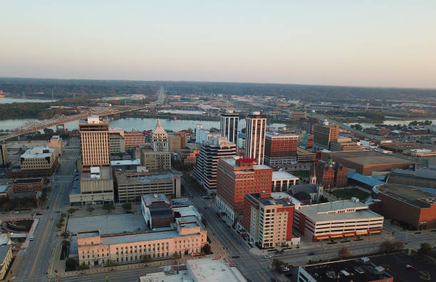 Aerial view of the Townline Road and Industrial Street intersection in Peoria, IL.