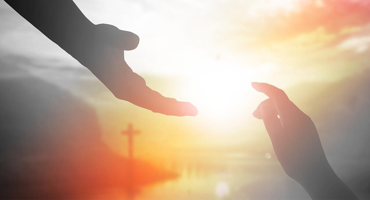 Acto de Confianza de San Claudio de la Colombiere en oración con fondo espiritual.